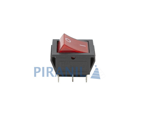 Кнопка KCD2 (250V, 15A, 6 контактів) чорно-червона