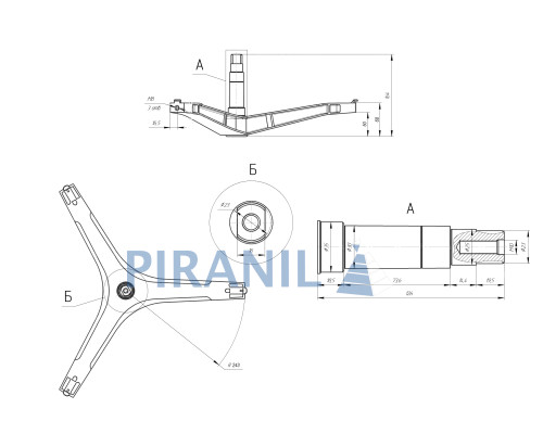 Хрестовина для пральної машини Samsung (H=126 мм) - DC60-00078A / DC97-15963B (аналог EBI cod. 739)