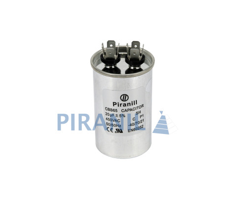 Конденсатор CBB65 20 мкФ 450V, металлический (Piranil)