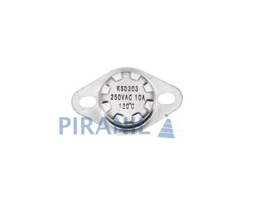 Термореле KSD 301 / KSD 303 (120°C 10A, 250V), з кнопкою, ніжки вниз