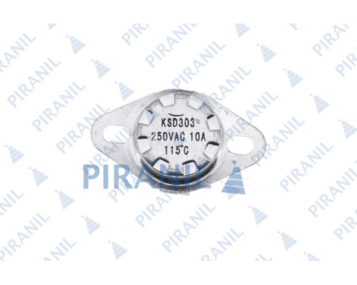 Термореле KSD 301 / KSD 303 (115°C 10A, 250V), з кнопкою, ніжки вниз