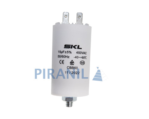Конденсатор CBB60 15 мкФ 450V, з гайкою (SKL CAP023UN)