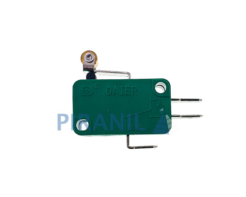 Мікровимикач Daier KW1-103-6 (250V, 16(4)A, 28x16x10 мм), важіль 15 мм з роликом