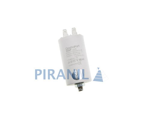 Конденсатор CBB60 22 мкФ 450V, з гайкою (DomoPart)
