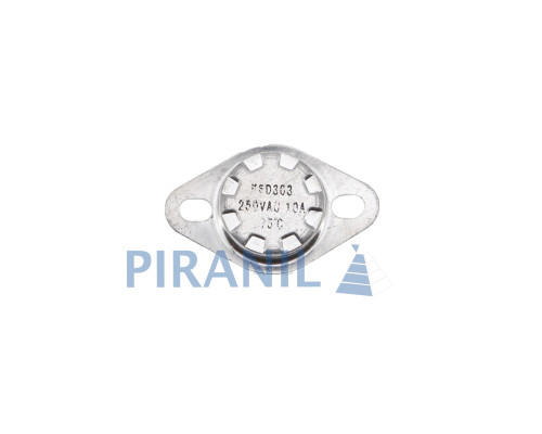 Термореле KSD 301 / KSD 303 (75°C 10A, 250V), з кнопкою, ніжки вниз