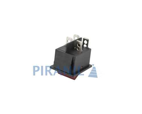 Кнопка KCD2 (250V, 15A, 4 контакти) червона