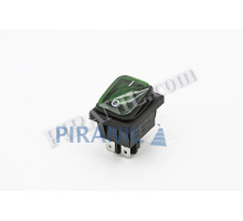 Кнопка KCD4 (250V, 16A) 4 контакти, із захистом, зелена