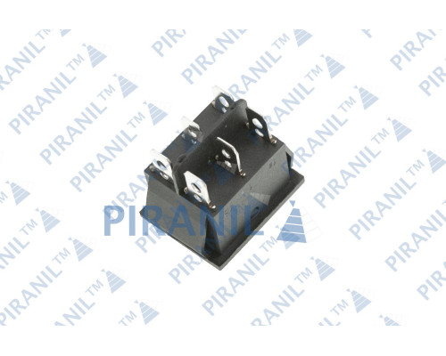 Кнопка KCD4 (250V, 15A) широка чорна, 3 позиції, 6 контактів