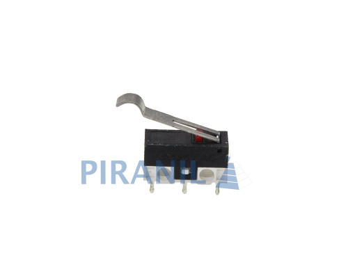Мікроперемикач Whicepart KW10-Z3P (SPDT,  125Vdc 1A) (13x6x6.7 мм, клеми 0.9x3.6 мм), важіль 16.5 мм загнутий