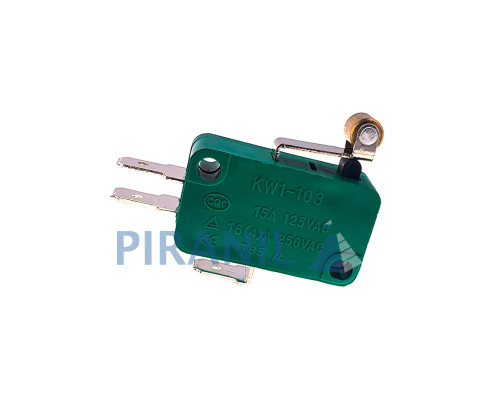 Мікровимикач Daier KW1-103-6 (250V, 16(4)A, 28x16x10 мм), важіль 15 мм з роликом