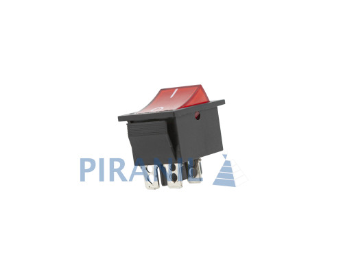 Кнопка KCD2 (250V, 15A, 4 контакти) червона
