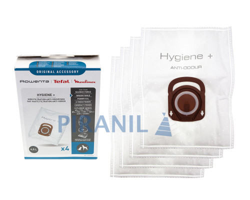 Набір одноразових мішків HYGIENE+ ANTI-ODOUR для пилососів Rowenta, Tefal, Moulinex, OBH Nordica (4 шт) - ZR200740
