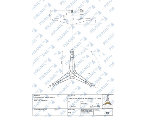 Хрестовина для пральної машини Samsung (H=96.5 мм, 4.5кг) - DC97-11292A / cod. 758