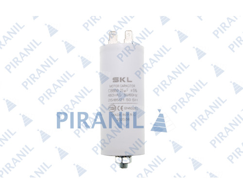 Конденсатор CBB60 25 мкФ 450V, з гайкою (SKL CAP528UN)